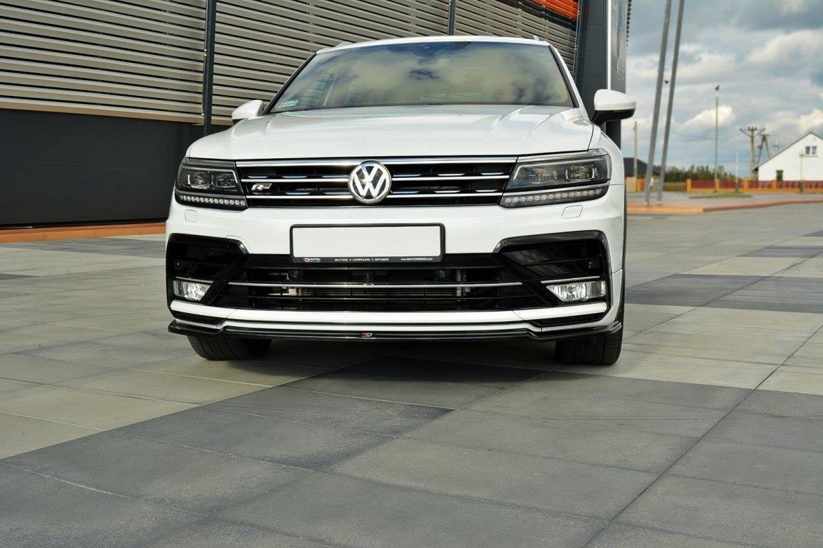 Front Ansatz für Vw Tiguan Mk2 R-Line schwarz Hochglanz