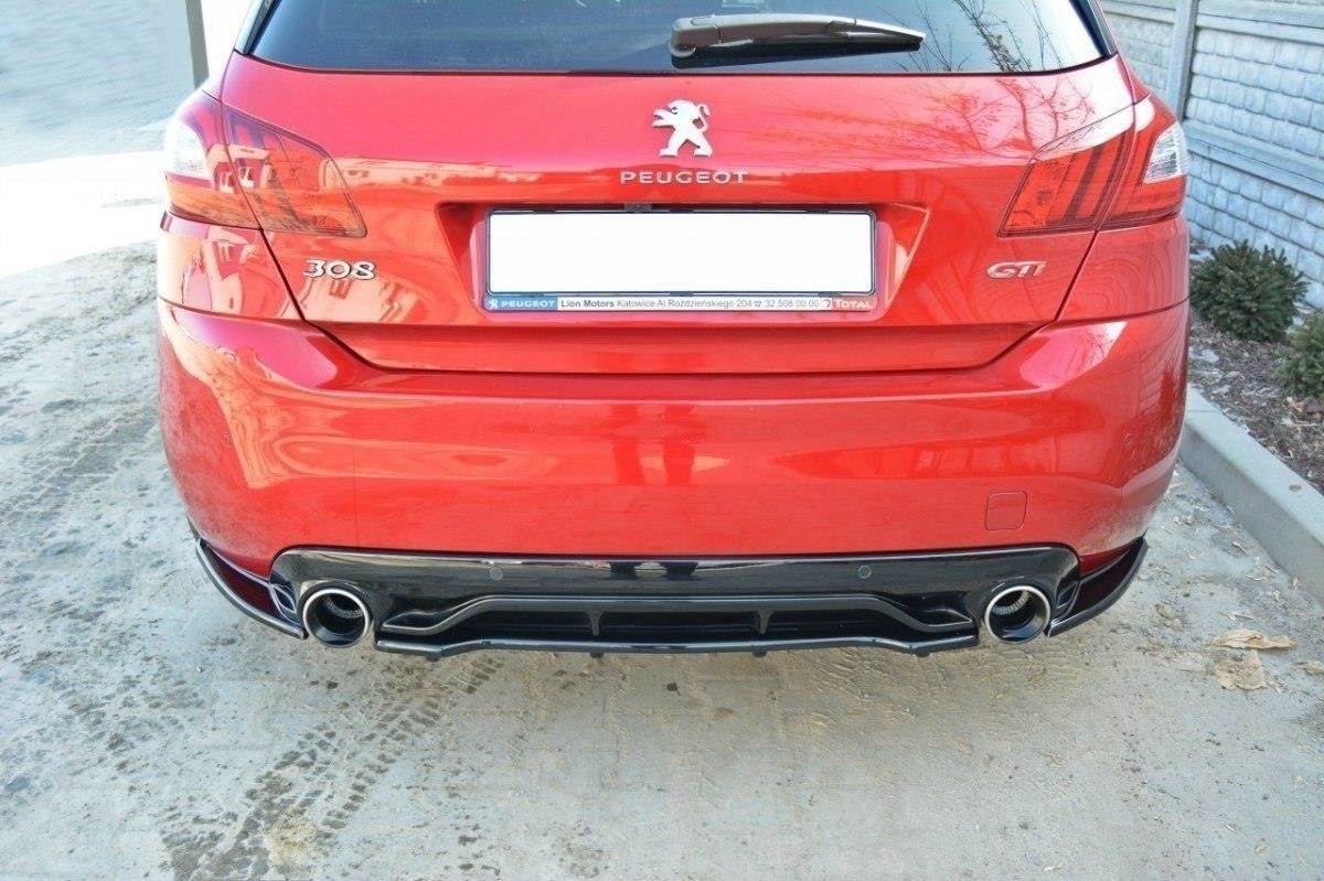 Heck Ansatz Flaps Diffusor für PEUGEOT 308 II GTI schwarz Hochglanz
