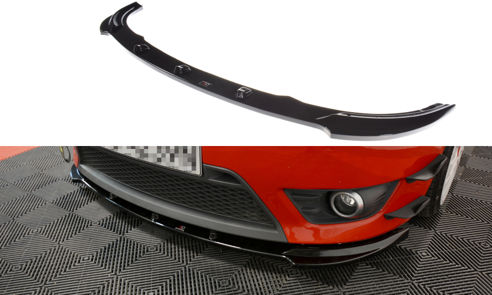 Street+ Spoilerlippe Front Ansatz V.1 passend für Ford Fiesta ST Mk6 schwarz Hochglanz