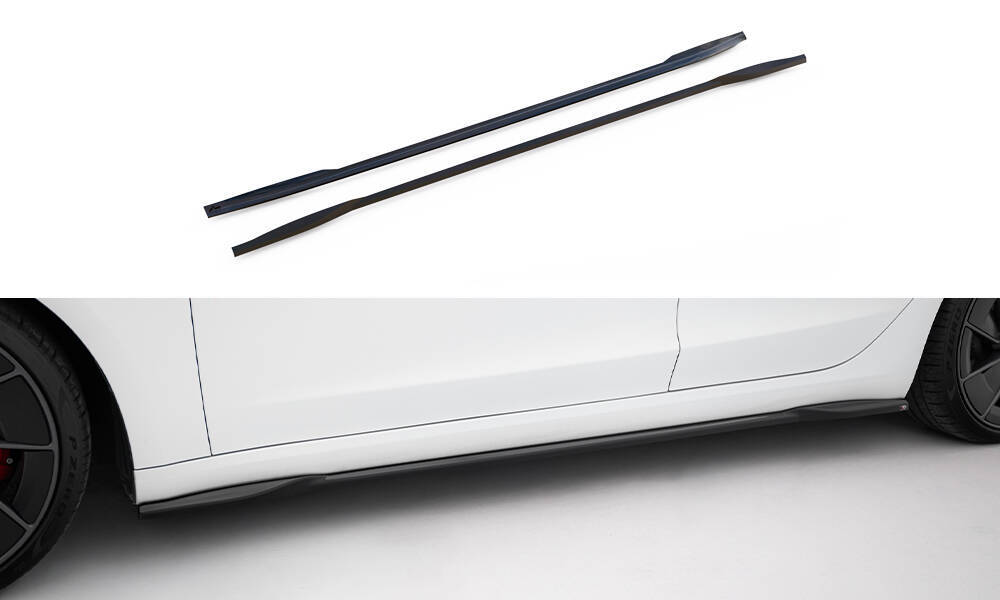 Seitenschweller Ansatz Paar V.2 passend für Tesla Model 3 Performance Mk1 FL schwarz Hochglanz