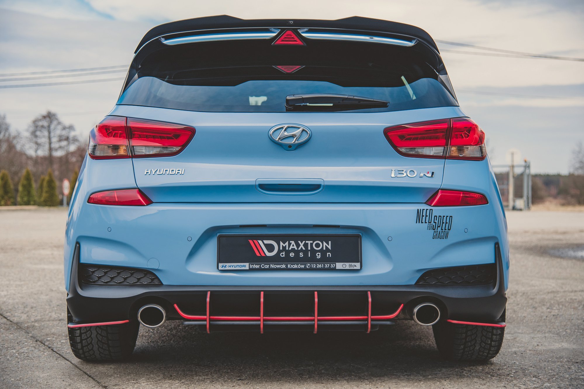 Street Pro Heck Ansatz Flaps Diffusor für Hyundai I30 N Mk3 Hatchback