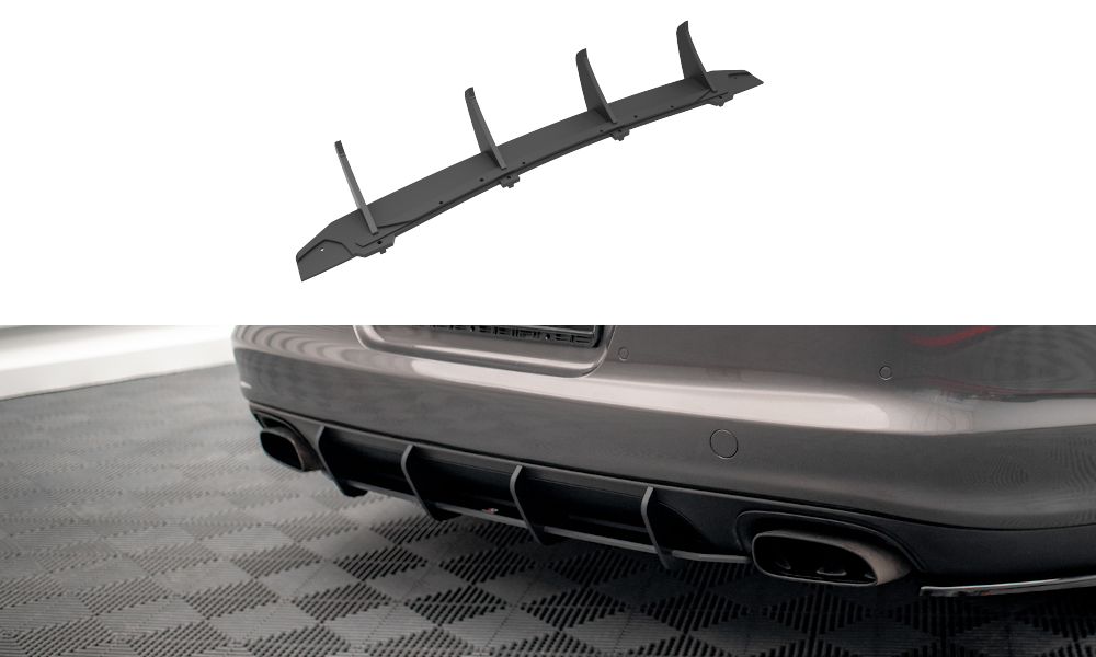 Street Pro Heckschürze Heck Ansatz Diffusor passend für Porsche Panamera / Panamera Diesel 970 rot