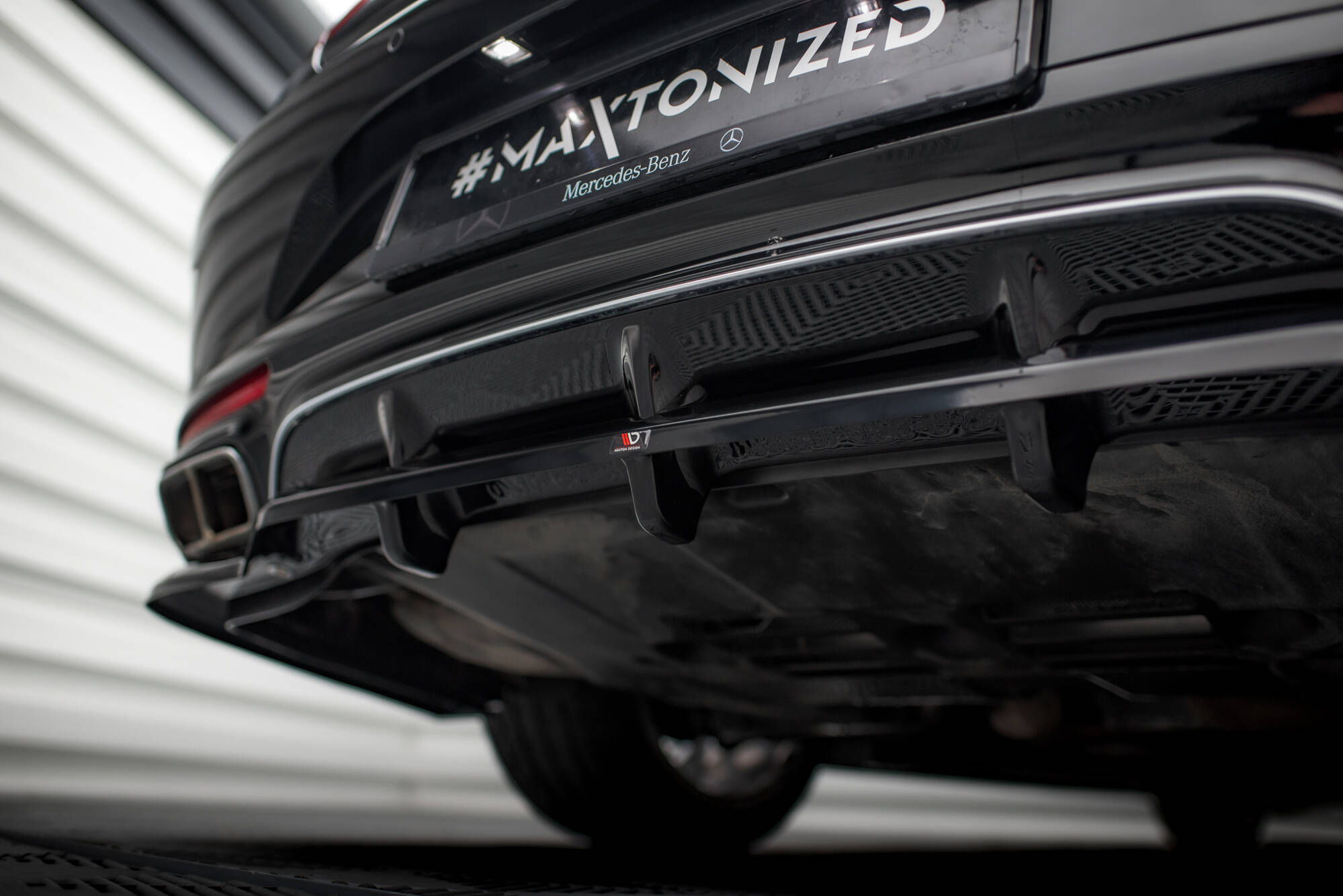 Street+ Mittlerer Diffusor RACE Heck Ansatz passend für Mercedes S Coupe AMG-Line C217 FL schwarz Hochglanz