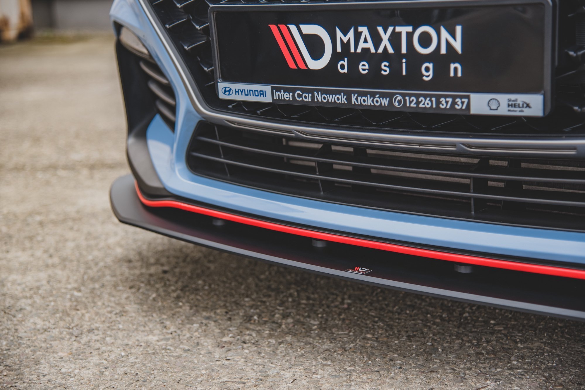 Street Pro Front Ansatz für +Flaps für Hyundai I30 N Mk3 Hatchback / Fastback schwarz Hochglanz