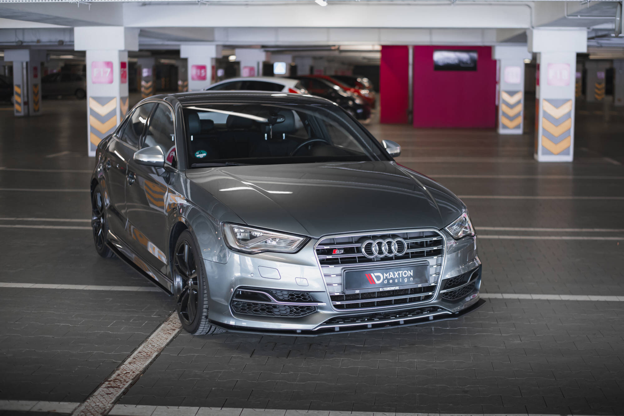Street Pro Spoilerlippe Front Ansatz passend für Audi S3 / A3 S-Line Limousine 8V rot