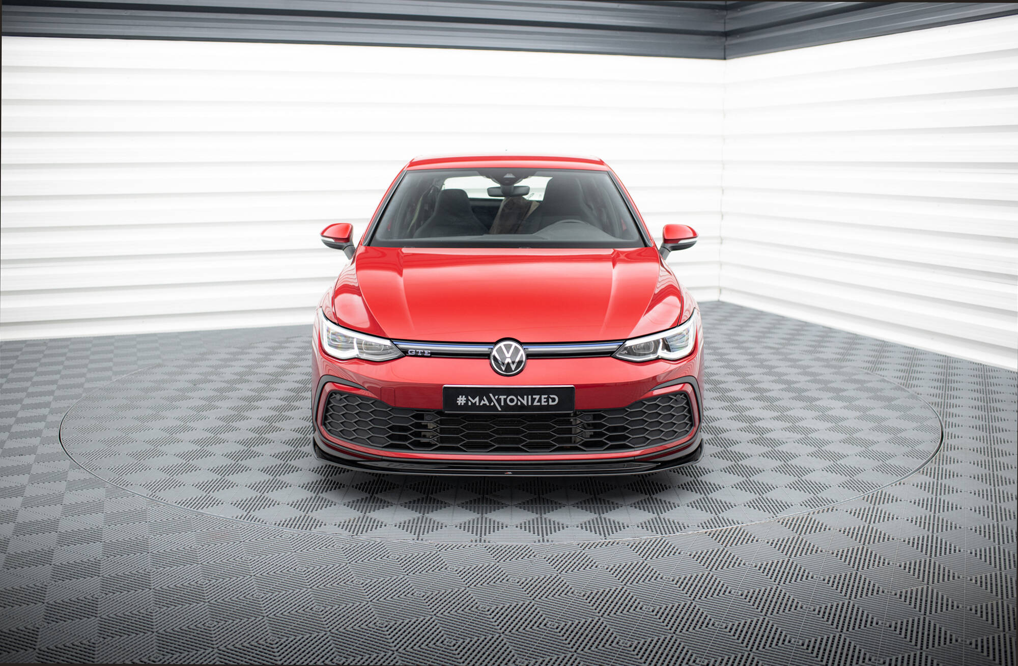 Street+ Spoilerlippe Front Ansatz V.5 passend für VW Golf GTI / GTE / GTD / R-Line Mk8 schwarz Hochglanz