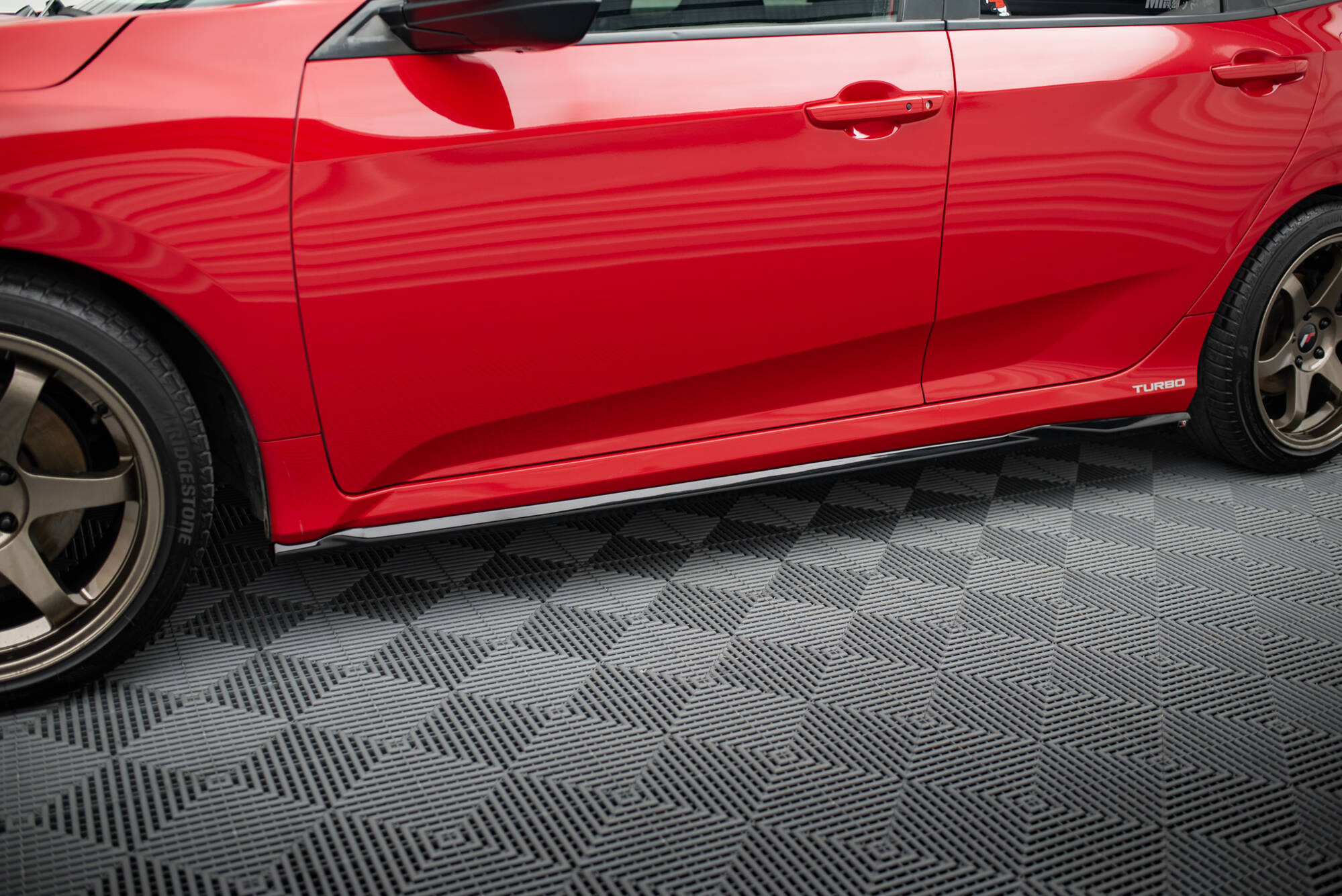 Street+ Seitenschweller Leisten passend für Honda Civic SI Mk10 schwarz Hochglanz