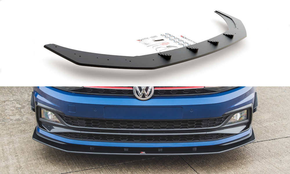 Street Pro Spoilerlippe Front Ansatz passend für VW Polo GTI Mk6 rot