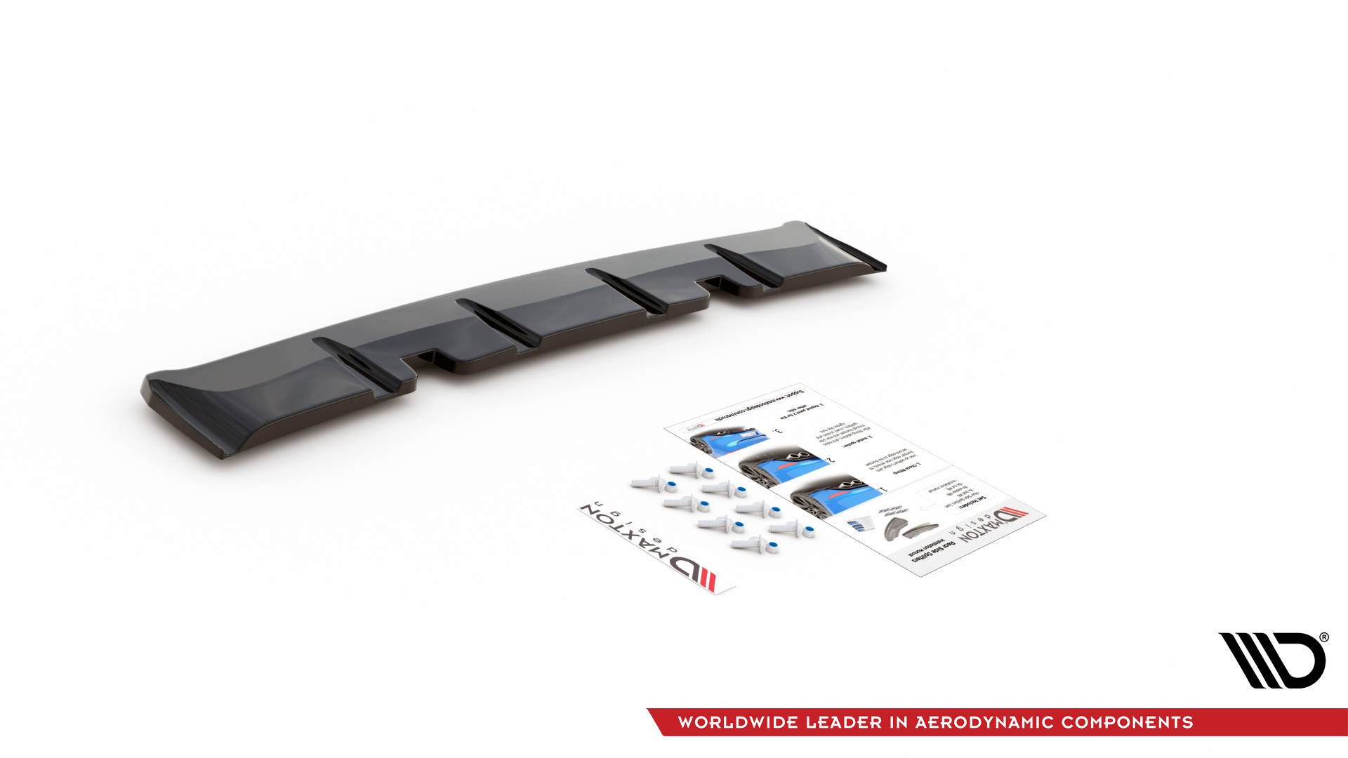 Street+ Mittlerer Diffusor Heck Ansatz RACE passend für VW Golf 8 GTI Clubsport schwarz matt