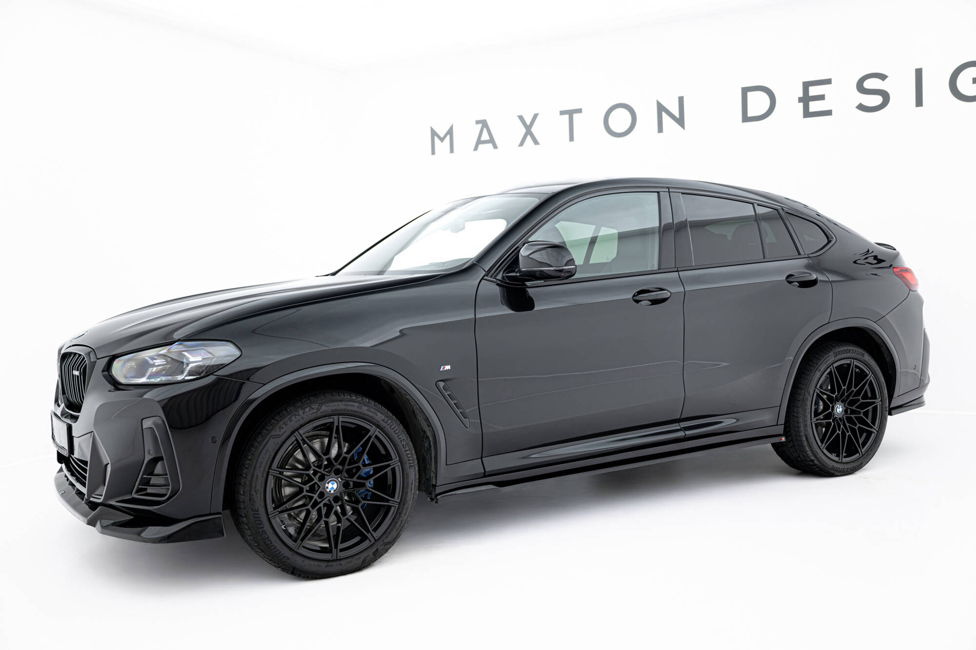 Street+ Seitenschweller Leisten passend für BMW X4 M-Paket G02 FL schwarz Hochglanz