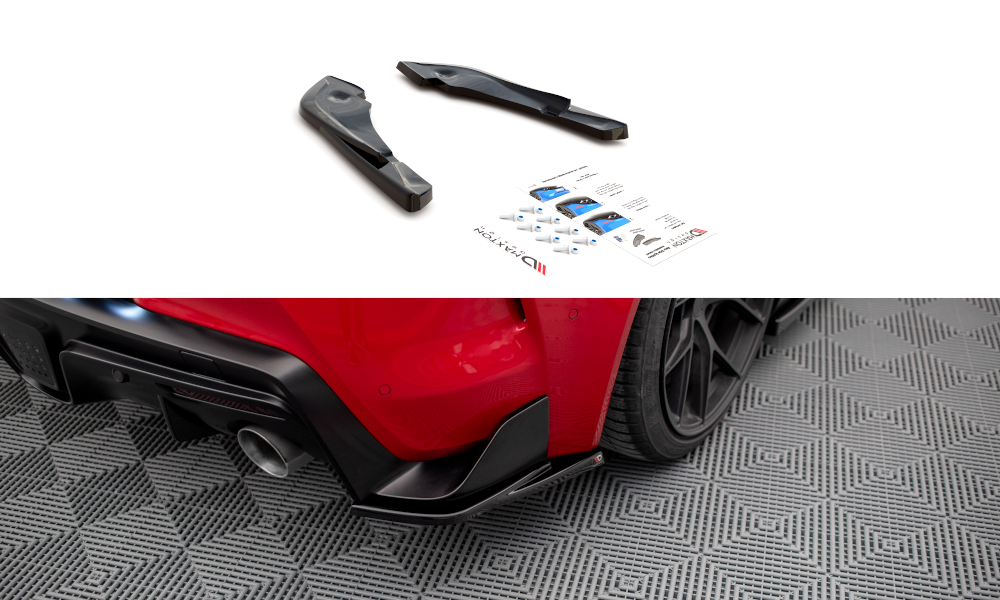Street+ Heck Ansatz Flaps V.3 passend für Toyota Supra Mk5 schwarz Hochglanz