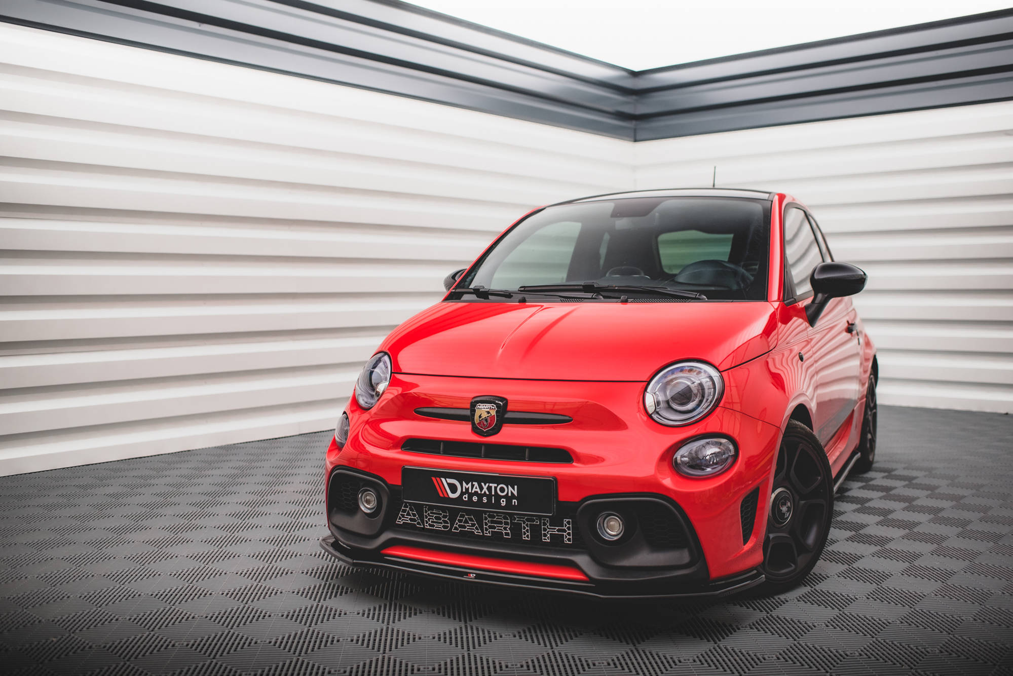Frontlippe passend für ABARTH 595 Mk1 FL schwarz Hochglanz
