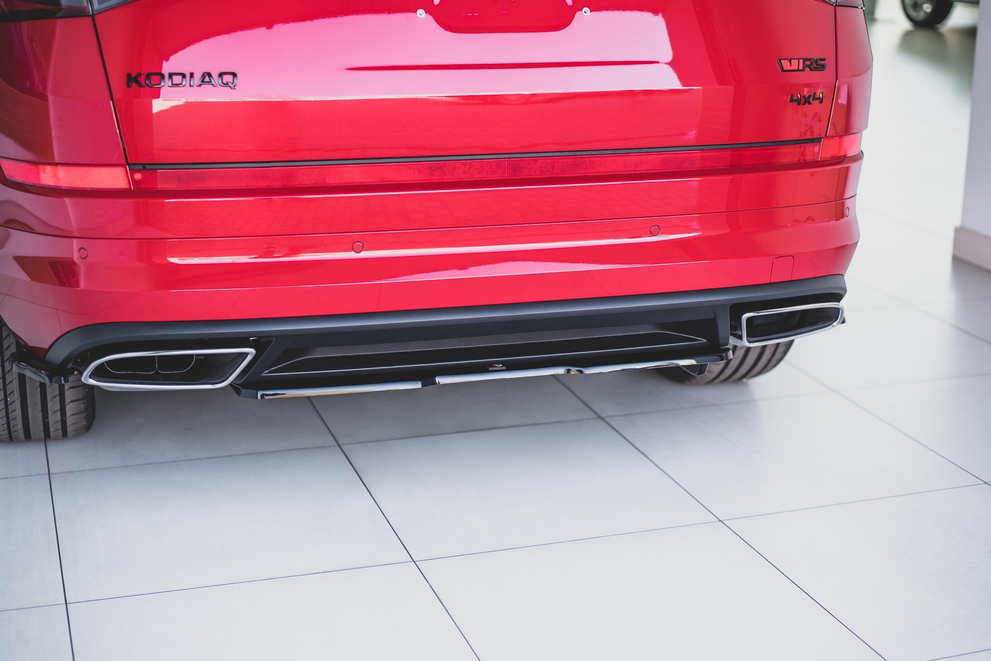 Heckansatz Skoda Kodiaq RS Mk1 / Mk1 Facelift schwarz Hochglanz