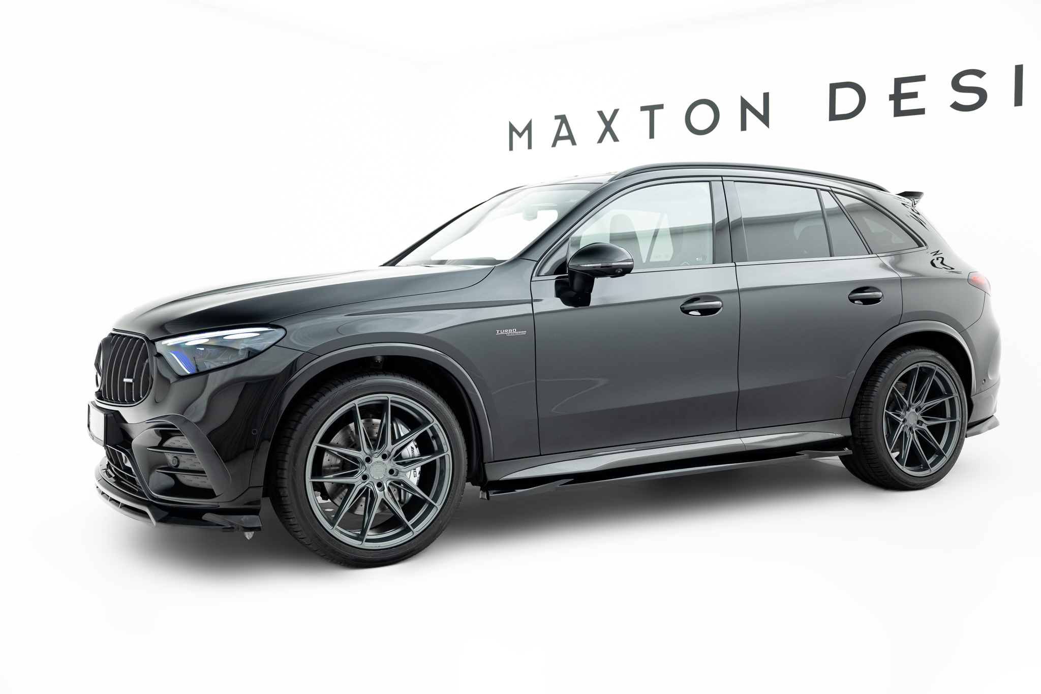 Street+ Seitenschweller Leisten passend für Mercedes-AMG GLC 43 X254 schwarz Hochglanz