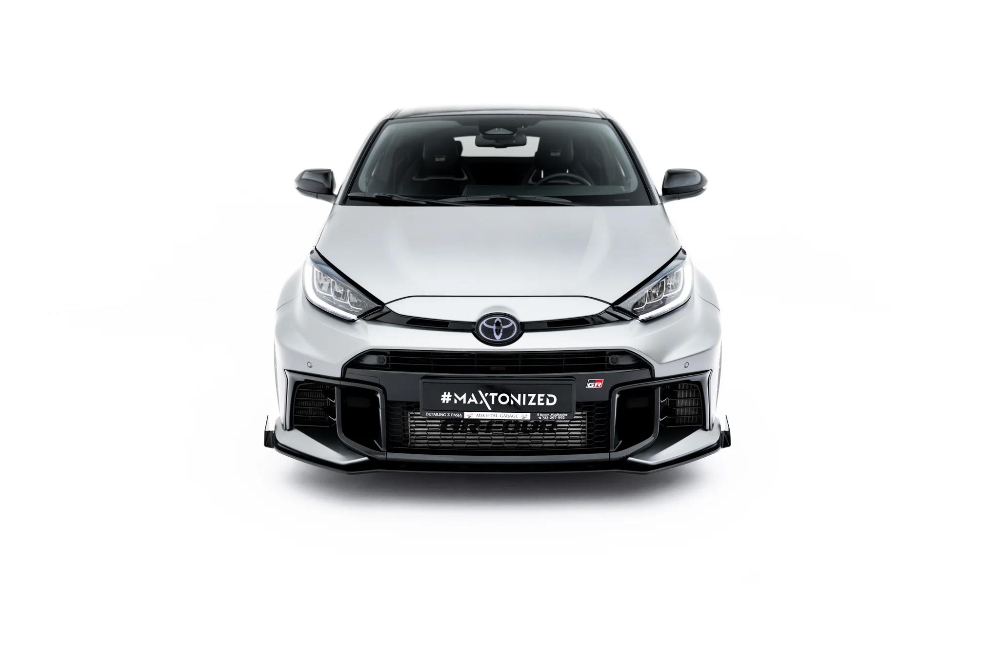 Front Stoßstange Flaps passend für Flaps Toyota GR Yaris Mk4 Facelift schwarz Hochglanz