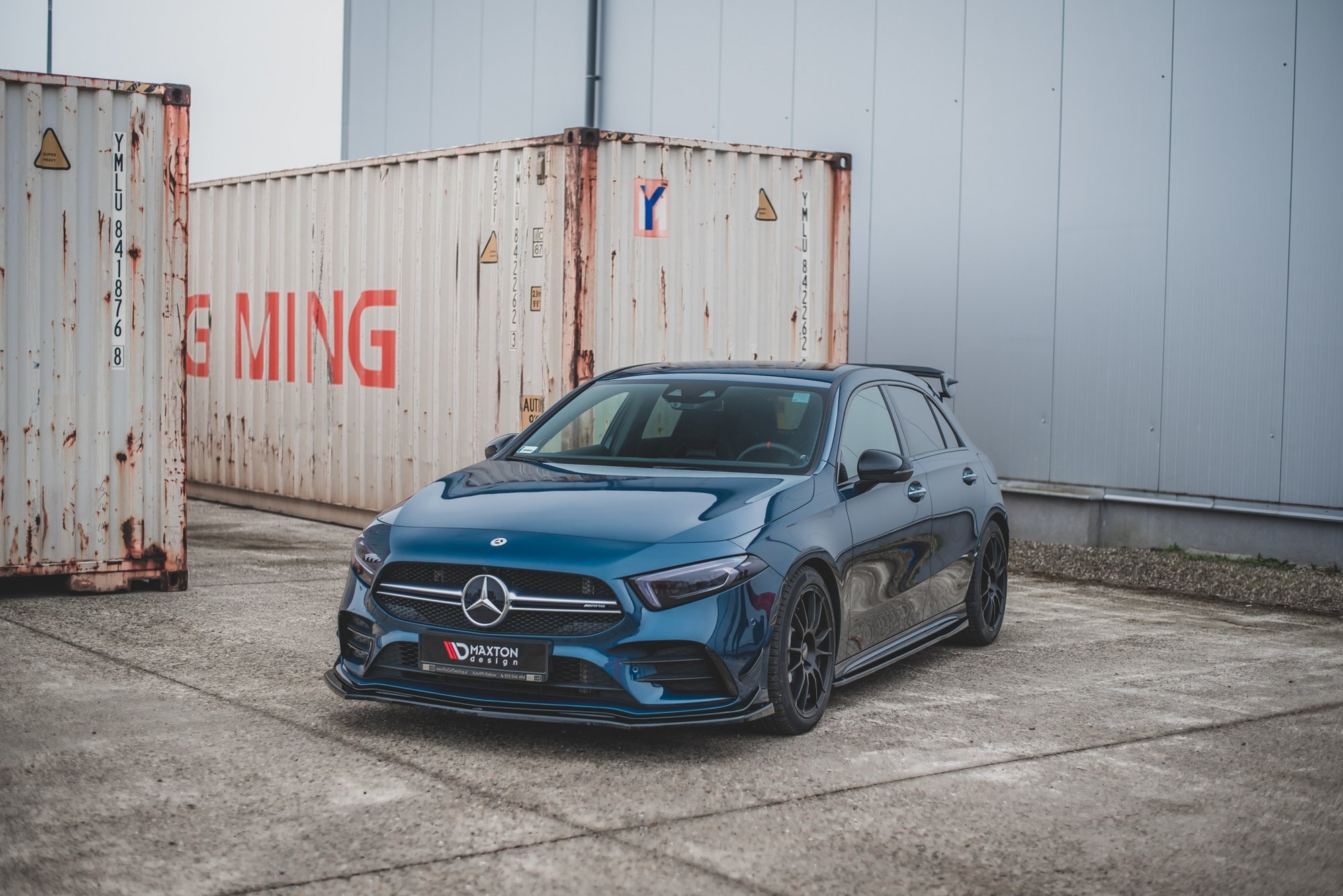 Seitenschweller Ansatz für V.1 für Mercedes A35 AMG / AMG-Line W177 schwarz Hochglanz