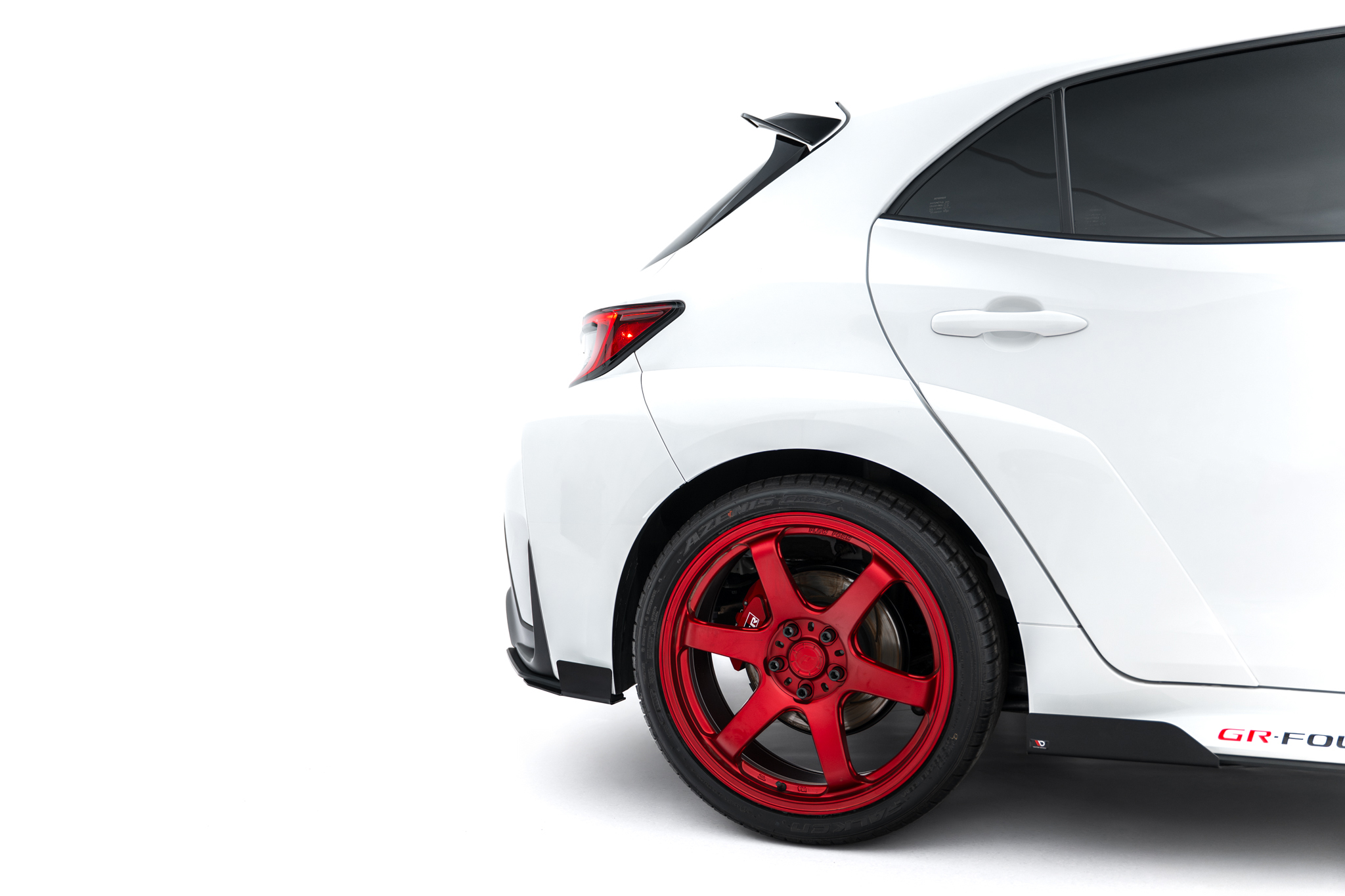 Hintere Seiten Flaps passend für Toyota GR Corolla Mk12 schwarz Hochglanz