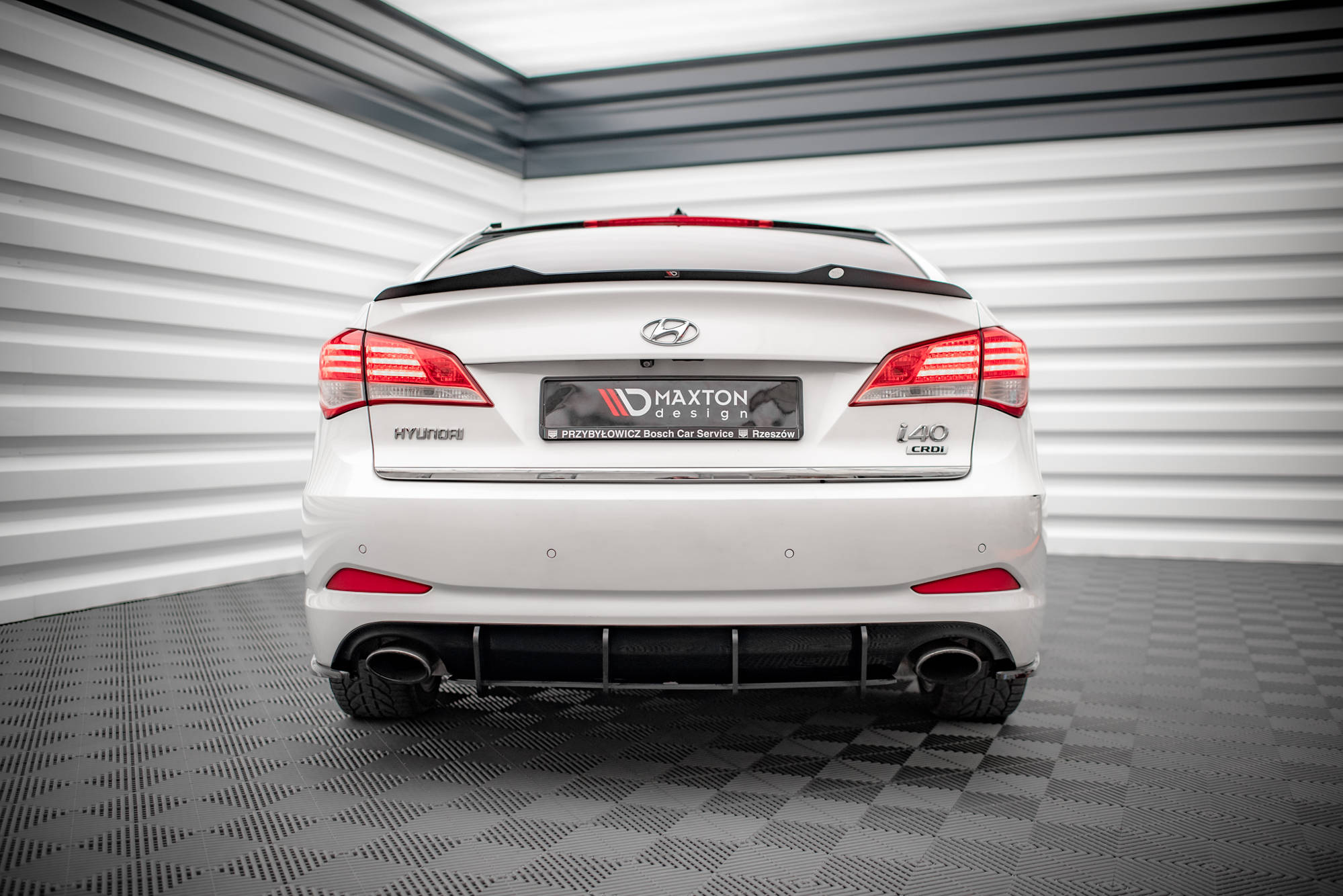 Heck Spoiler Aufsatz Abrisskante passend für Hyundai I40 Mk1 schwarz Hochglanz