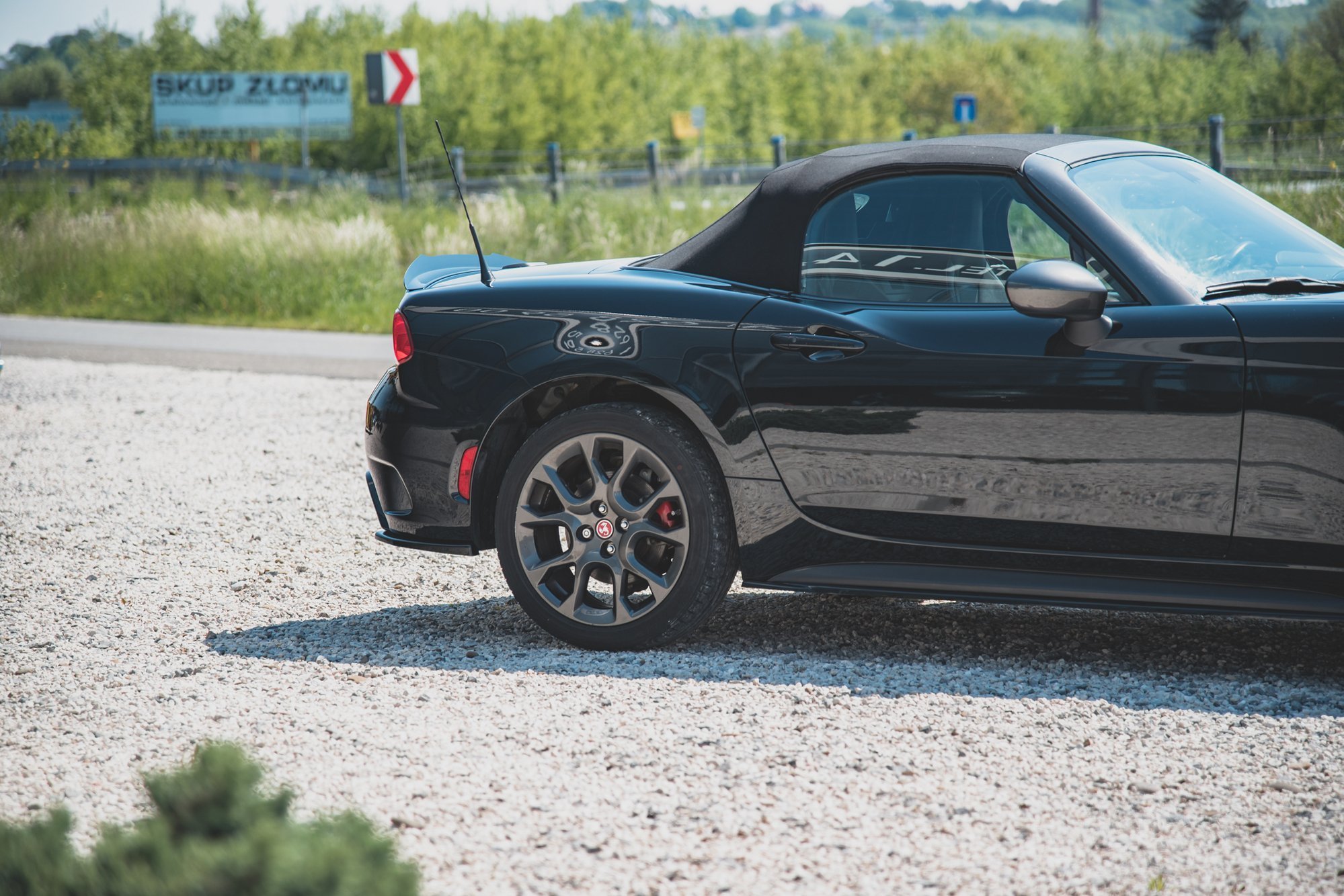 Heck Ansatz Flaps Diffusor für Fiat 124 Spider Abarth schwarz matt