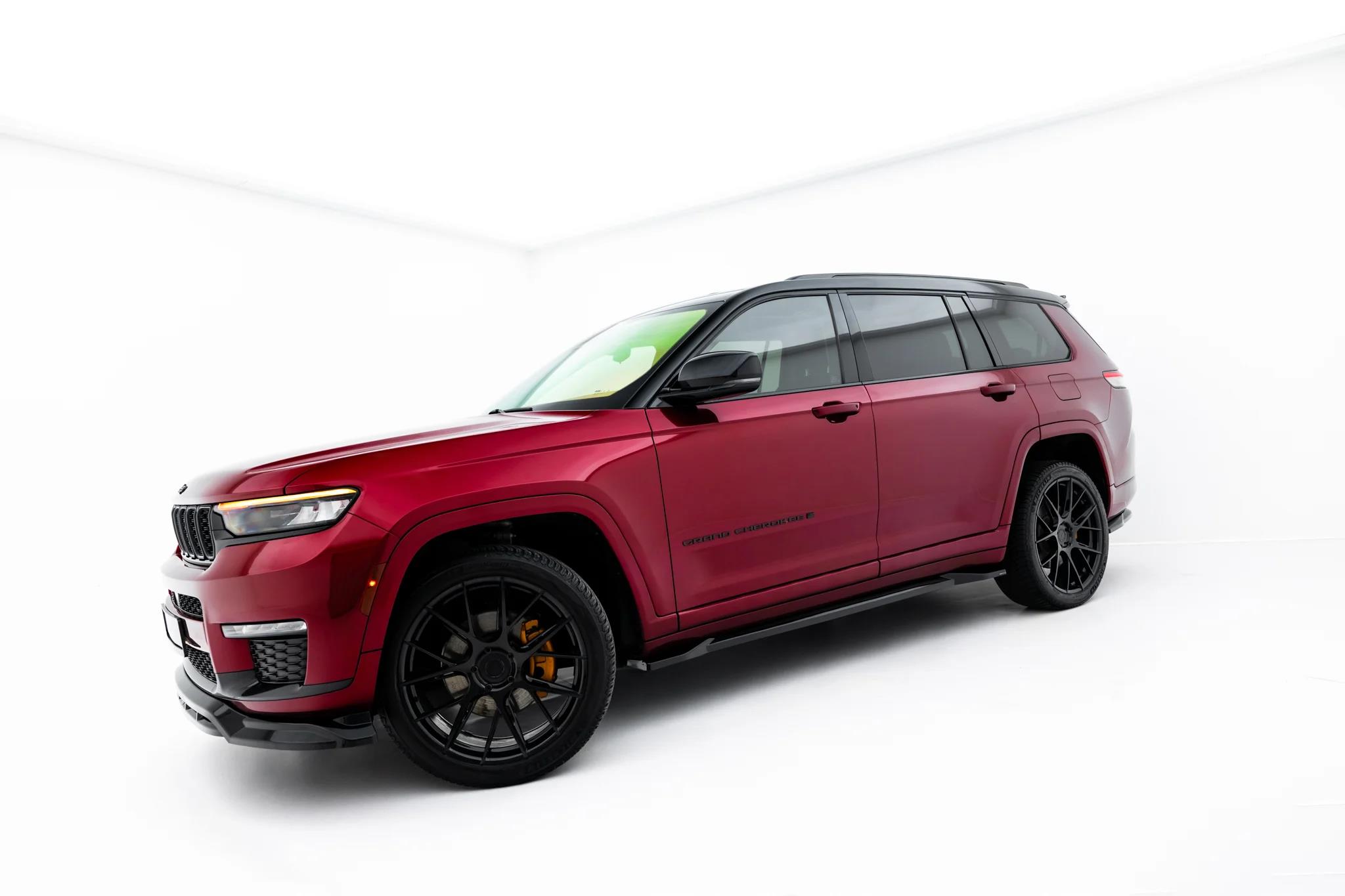 Seitenschweller Ansatz Paar passend für Jeep Grand Cherokee L Mk5 schwarz Hochglanz