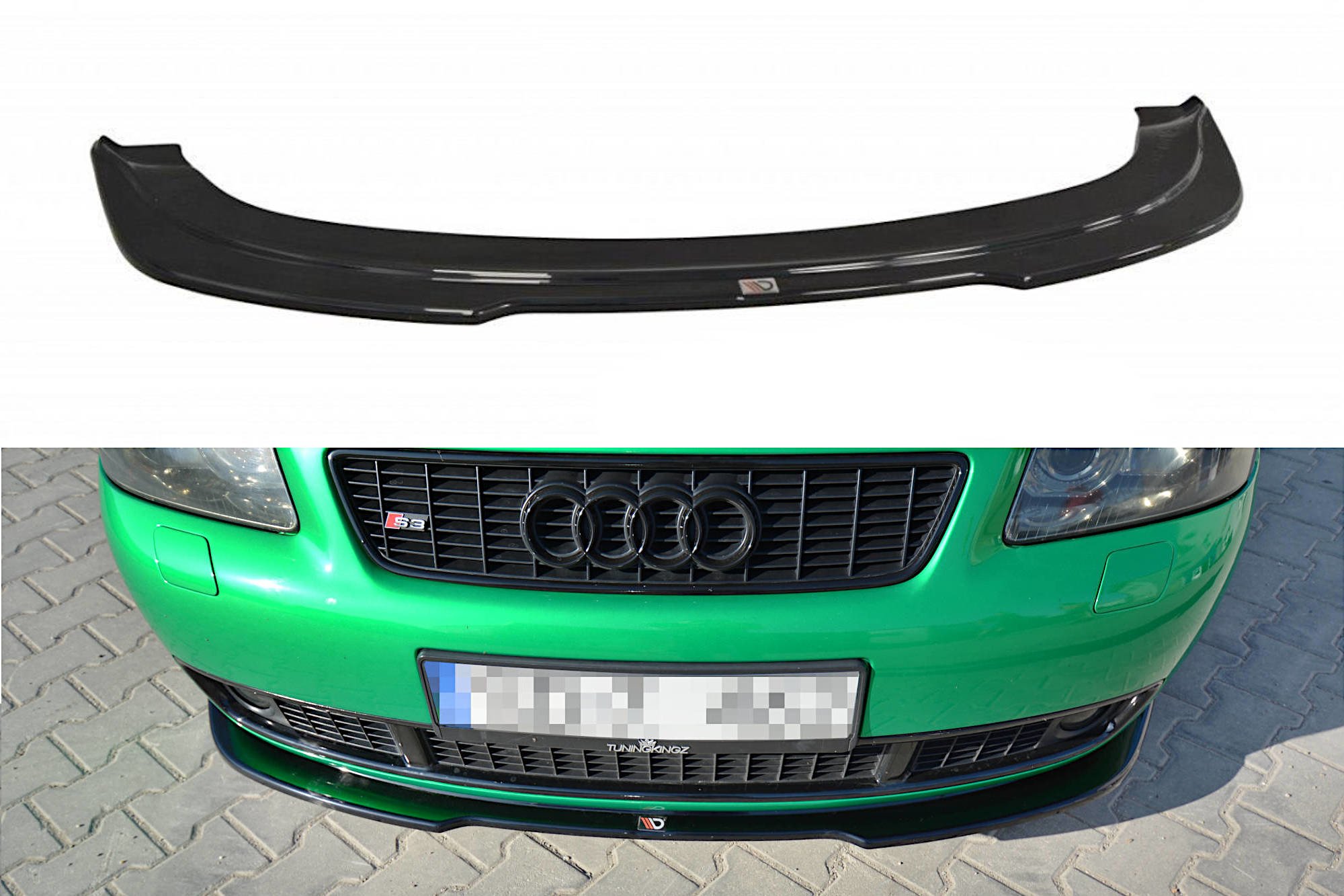 Street+ Spoilerlippe Front Ansatz passend für Audi S3 8L schwarz Hochglanz