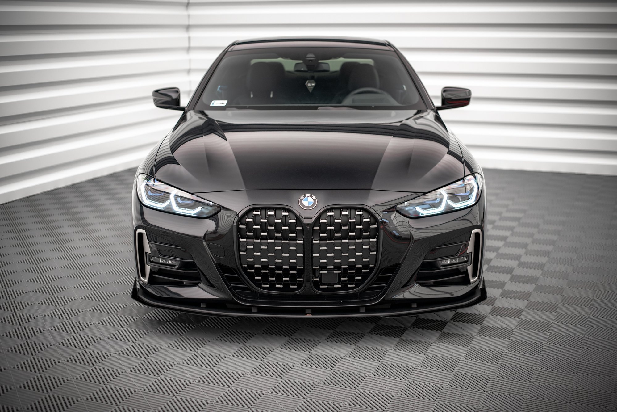Street Pro Spoilerlippe Front Ansatz passend für BMW 4er M-Paket G22 rot+ Hochglanz Flaps