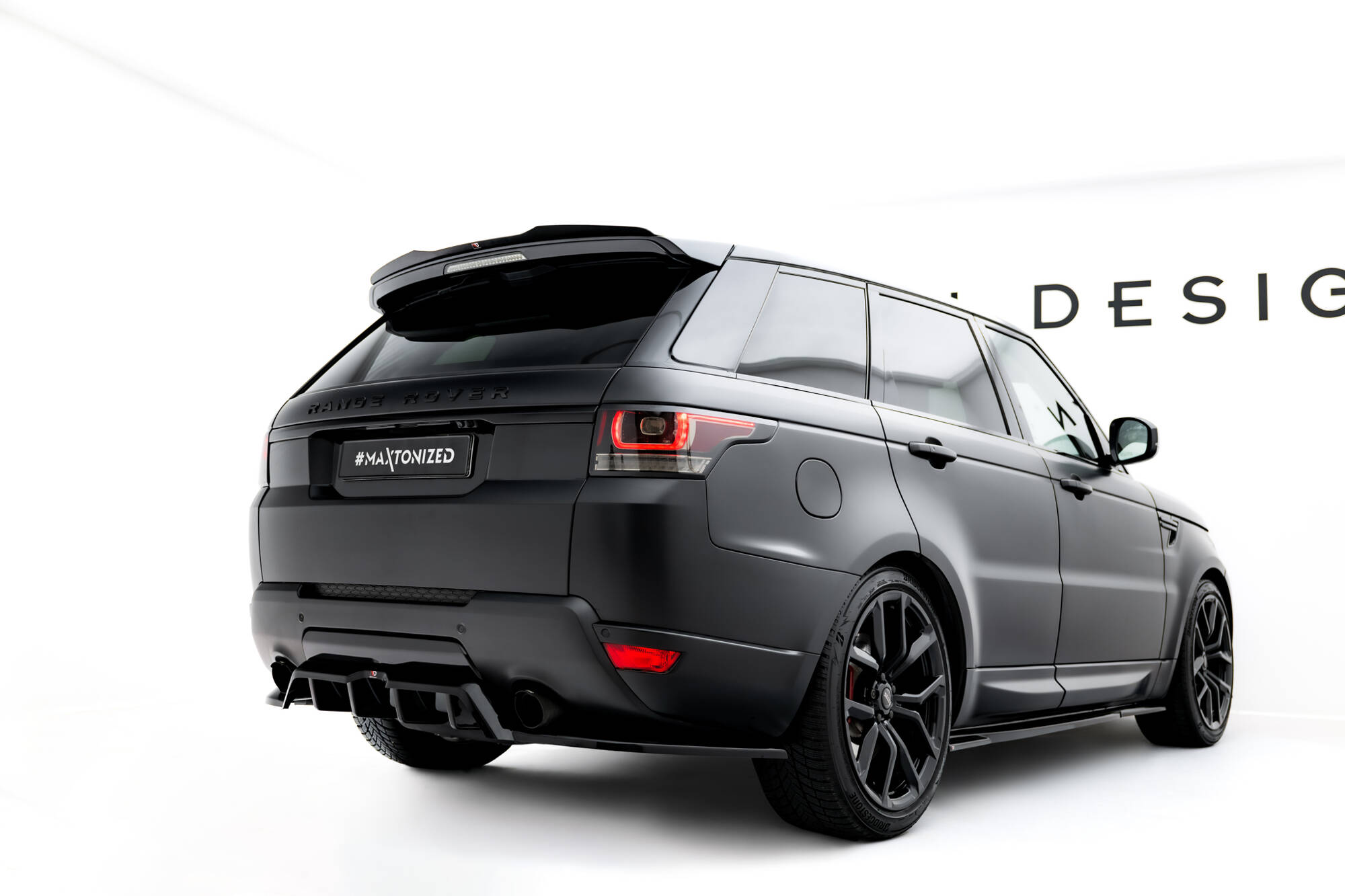 Heck Spoiler Aufsatz Abrisskante passend für Land Rover Range Rover Sport Mk2 schwarz Hochglanz