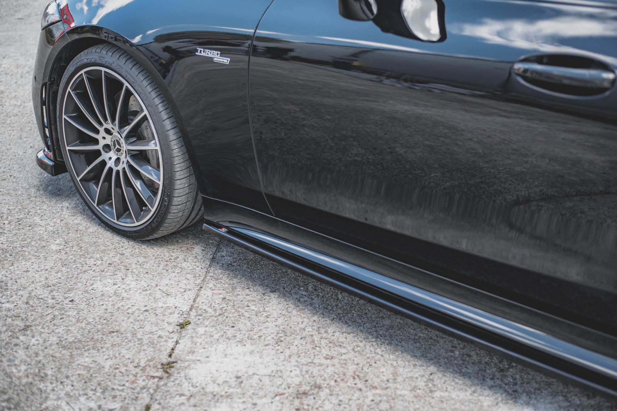 Seitenschweller Ansatz für Mercedes-AMG CLS 53 C257 schwarz Hochglanz