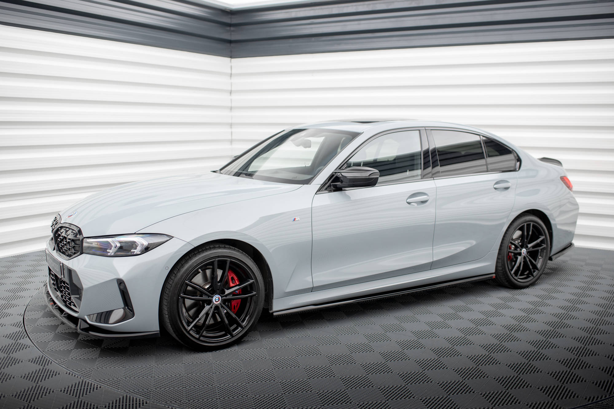 Street+ Seitenschweller Leisten passend für BMW 3er M340i / M-Paket G20 / G21 FL schwarz Hochglanz