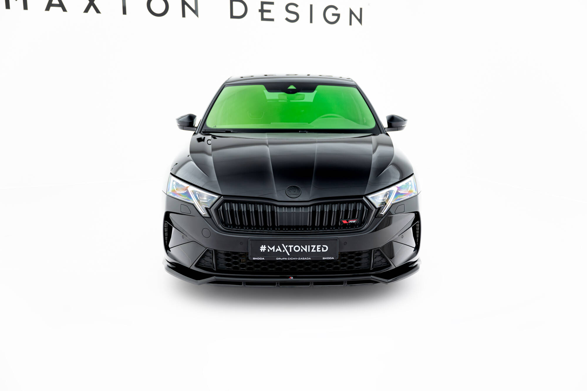 Street+ Spoilerlippe Front Ansatz V.1 passend für Skoda Octavia RS Liftback / Combi Mk4 FL schwarz Hochglanz