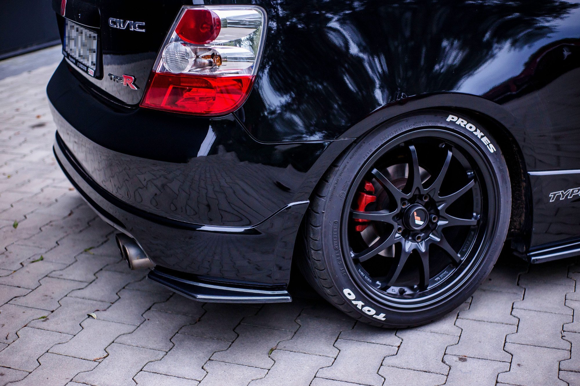 Heck Ansatz Flaps Diffusor für AUDI HONDA CIVIC EP3 MK7 TYPE-R/S FACELIFT schwarz matt