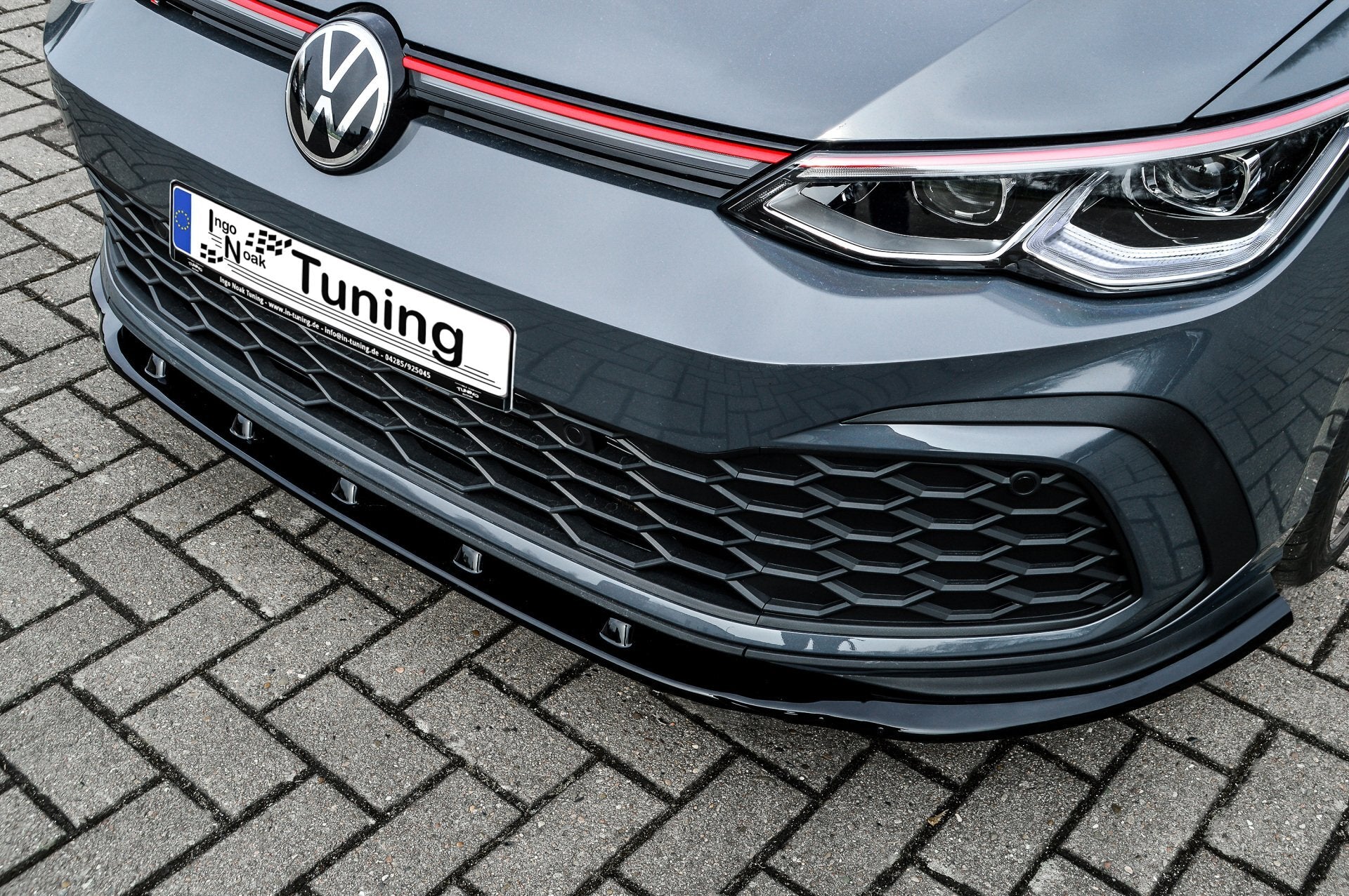 CUP Frontspoilerlippe passend für VW Golf 8 GTI + GTD Schwarz Matt