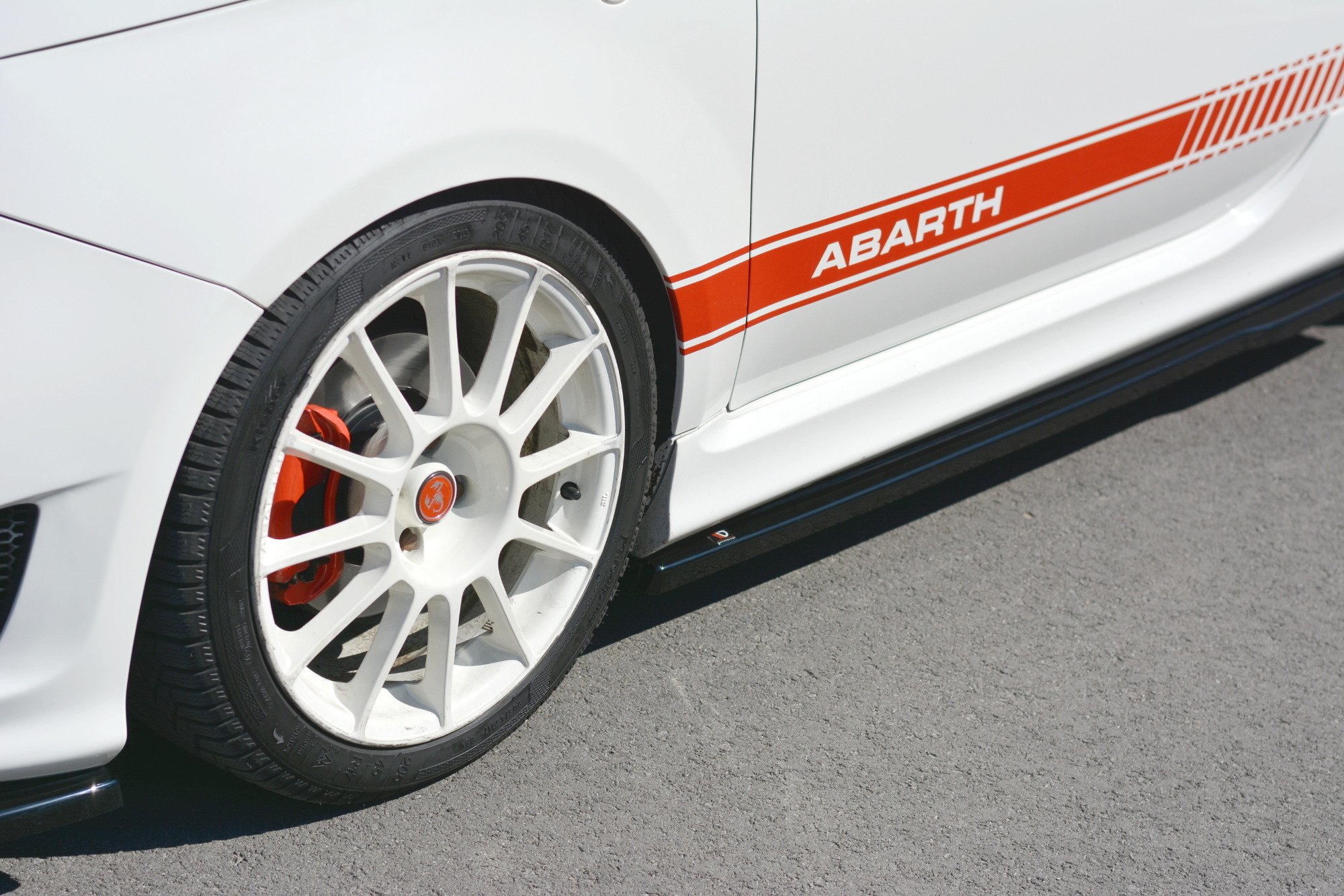 Seitenschweller Ansatz Paar passend für ABARTH 500 Mk1 schwarz Hochglanz
