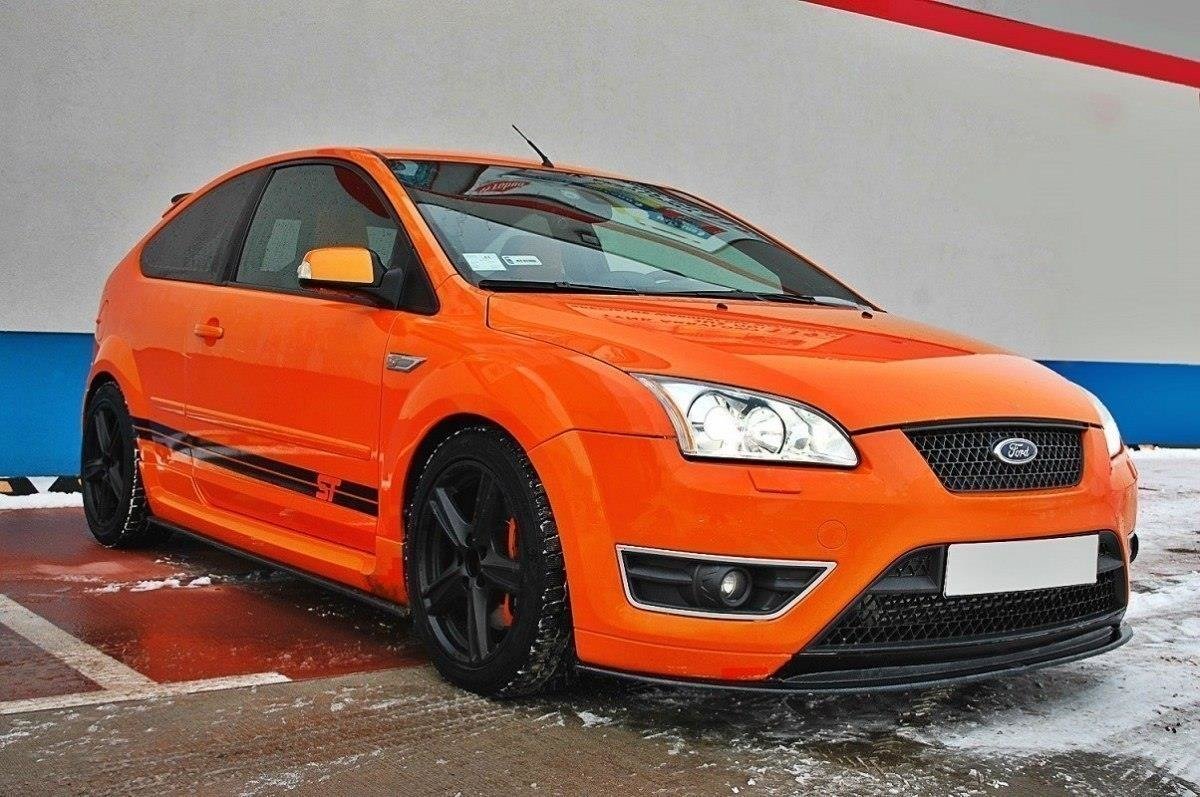 Street+ Spoilerlippe Front Ansatz V.2 passend für Ford Focus ST Mk2 schwarz Hochglanz