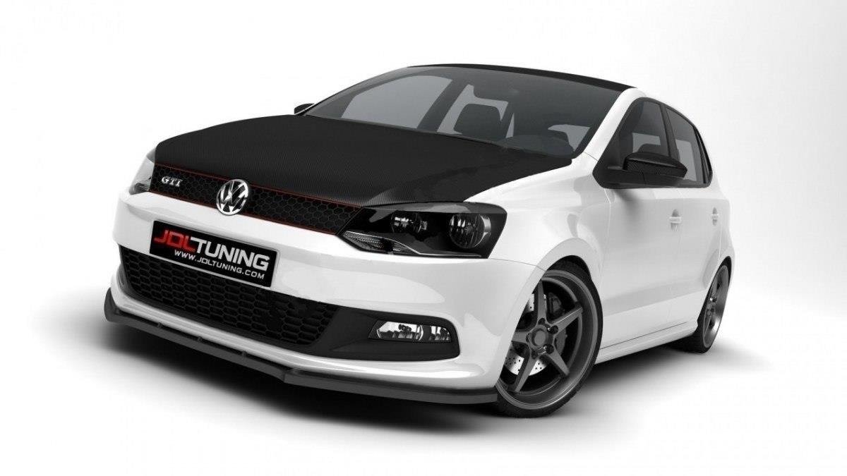 Front Ansatz für VW Polo GTI Mk5 schwarz Hochglanz