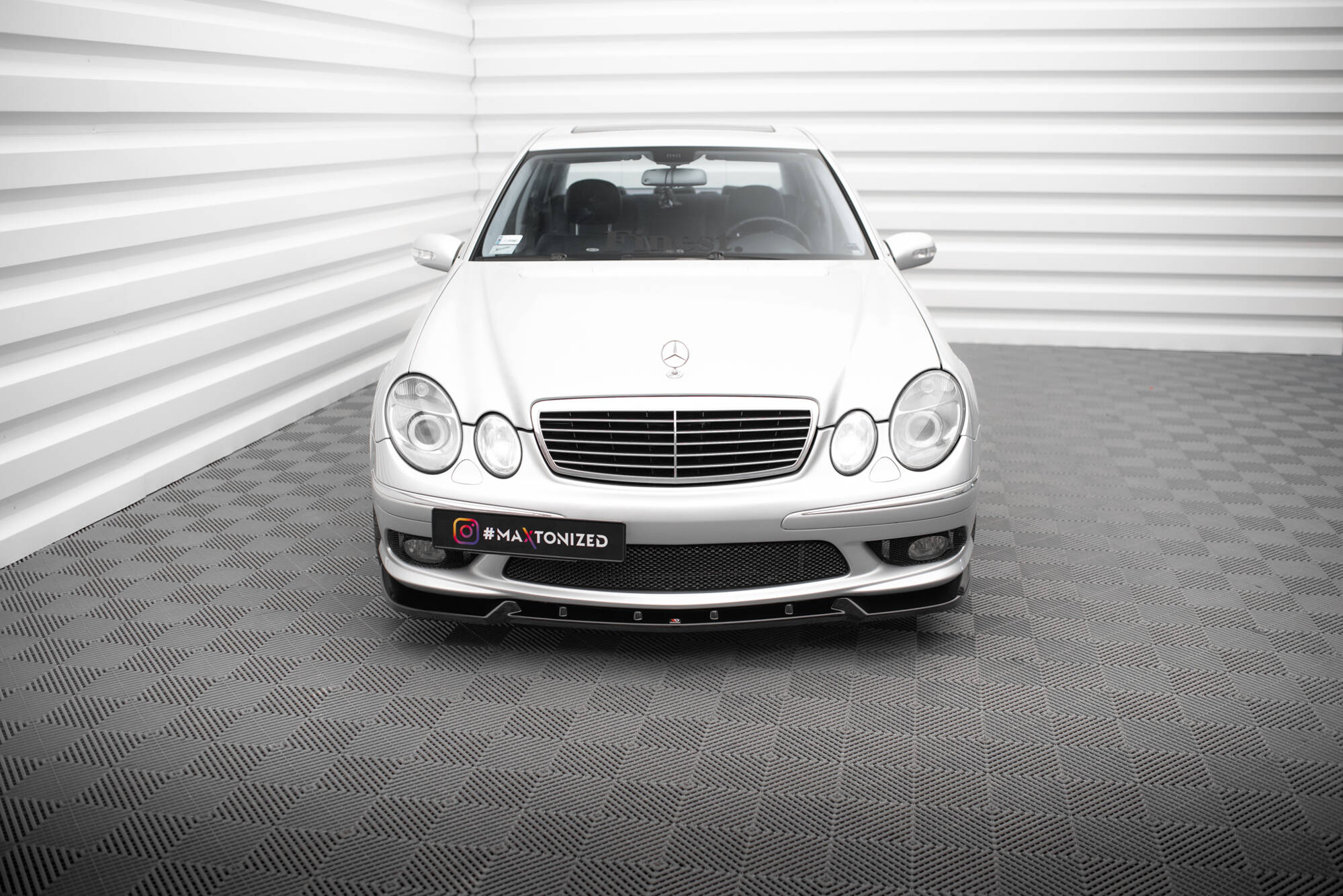 Street+ Spoilerlippe Front Ansatz passend für Mercedes E 55 AMG W211 schwarz Hochglanz