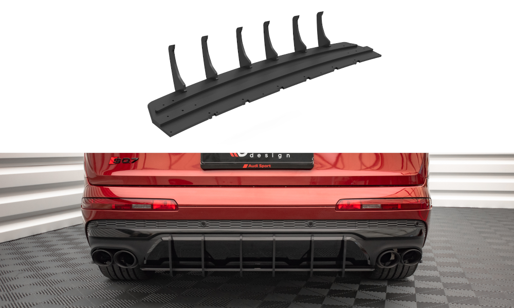 Street Pro Heckschürze Heck Ansatz Diffusor passend für Audi SQ7 /Q7 S-Line Mk2 4M FL ohne AHK ROT