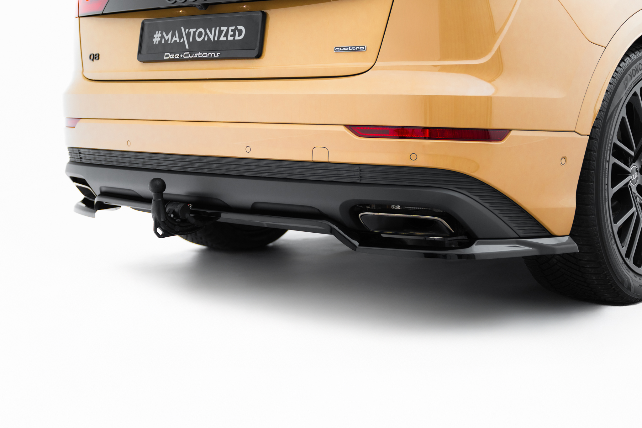 Street+ Mittlerer Diffusor RACE Heck Ansatz passend für Audi Q8 Mk1 FL schwarz Hochglanz
