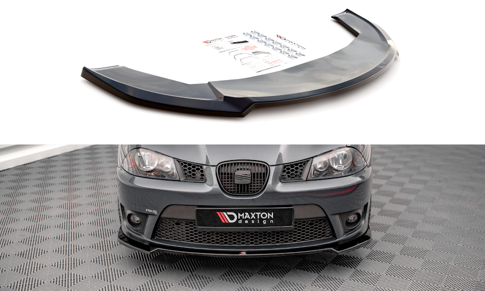 Street+ Spoilerlippe Front Ansatz V.3 passend für Seat Ibiza CUPRA Mk3 schwarz Hochglanz