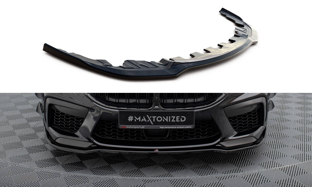 Street+ Spoilerlippe Front Ansatz V.2 passend für BMW M8 Gran Coupe F93 / Coupe F92 schwarz Hochglanz