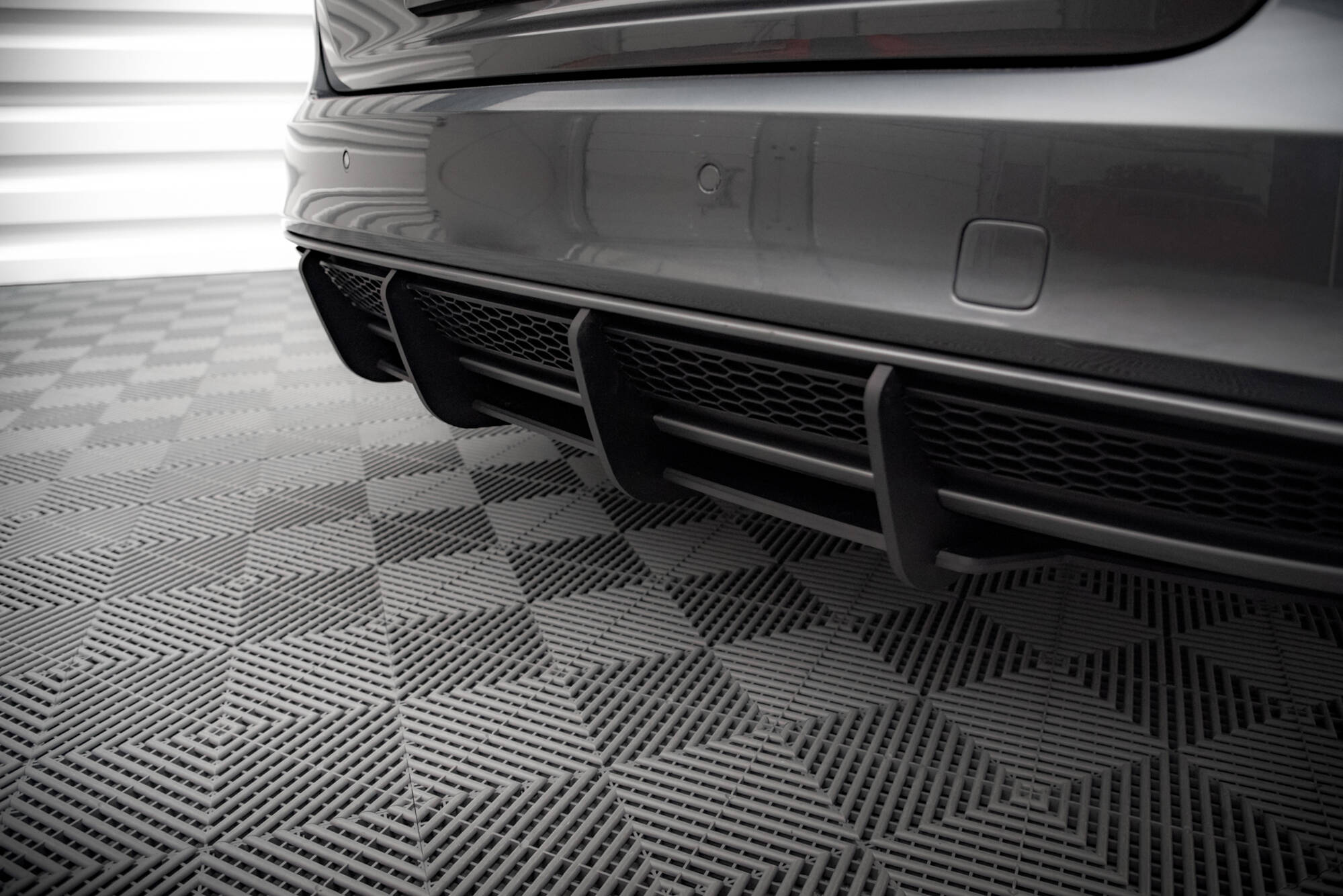 Street Pro Heckschürze Heck Ansatz Diffusor passend für Audi A4 S-Line B8 FL rot