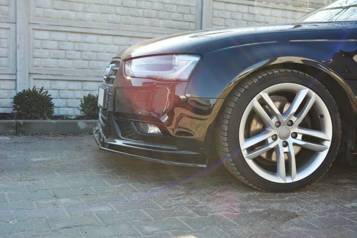 Street+ Spoilerlippe Front Ansatz V.1 passend für Audi A4 B8 FL schwarz Hochglanz