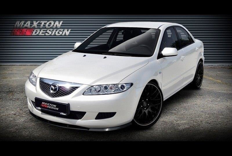 Street+ Spoilerlippe Front Ansatz passend für Mazda 6 MK1 vor FL 2002-2005 schwarz Hochglanz