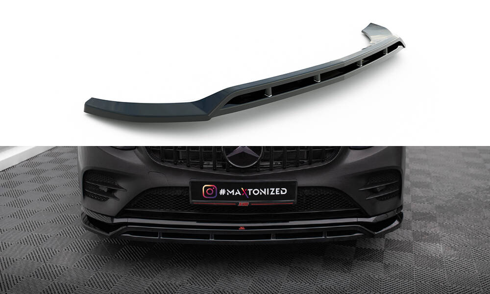 Street+ Spoilerlippe Front Ansatz passend für Mercedes GLC Coupe AMG-Line /43 AMG C253 schwarz Hochglanz