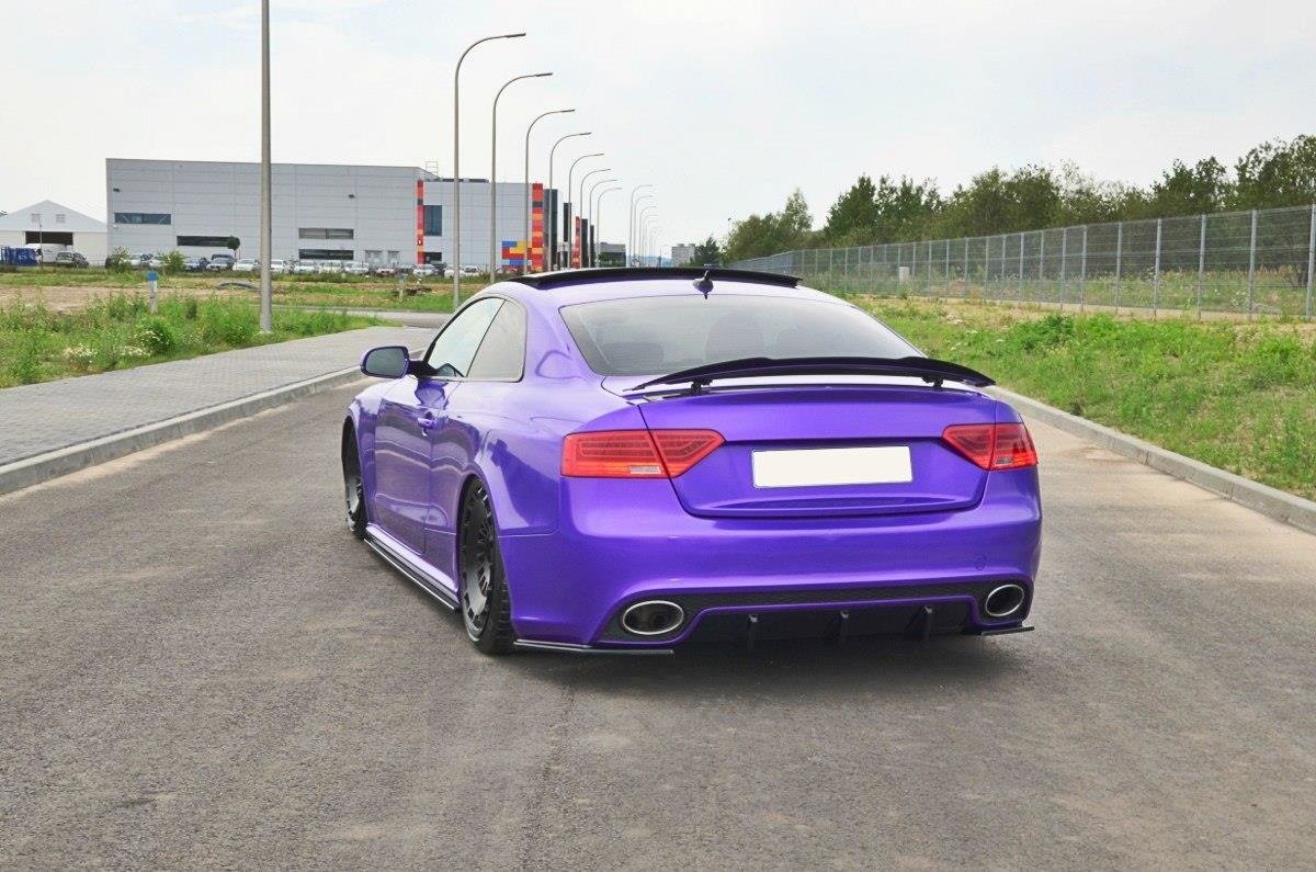 Diffusor Heck Ansatz für Audi RS5 8T Facelift schwarz Hochglanz