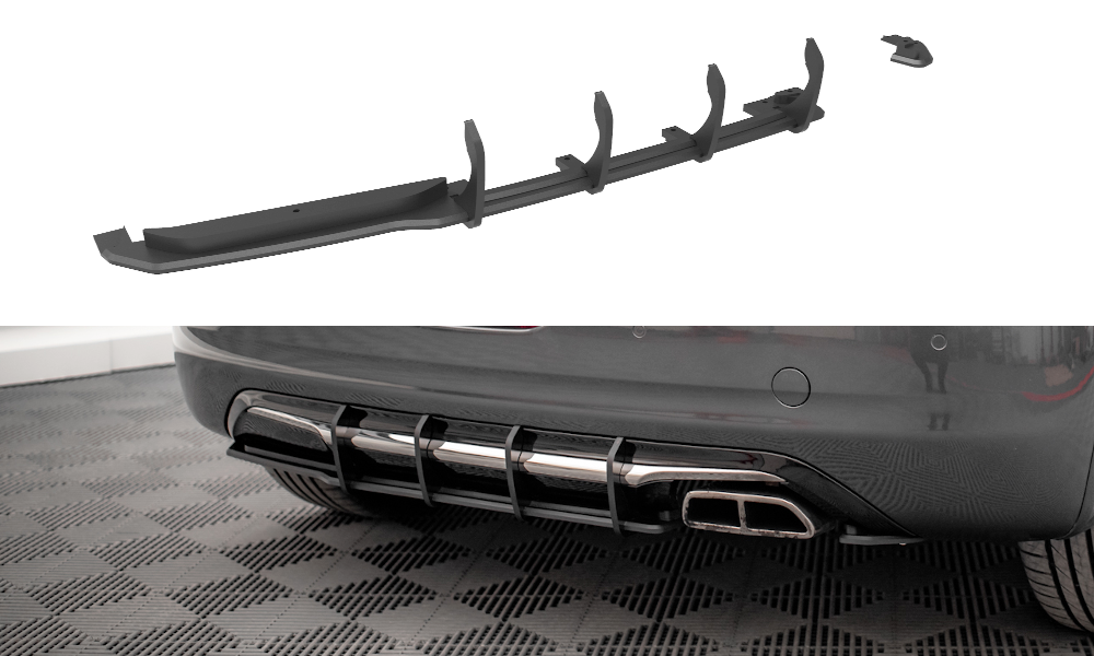 Street Pro Heckschürze Heck Ansatz Diffusor passend für Peugeot 208 GTi Mk1 schwarz-rot