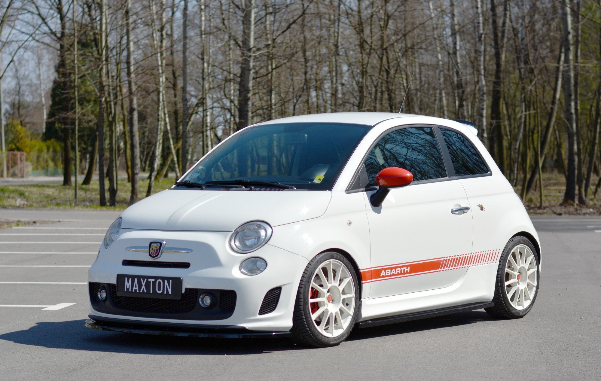 Seitenschweller Ansatz Paar passend für ABARTH 500 Mk1 schwarz Hochglanz