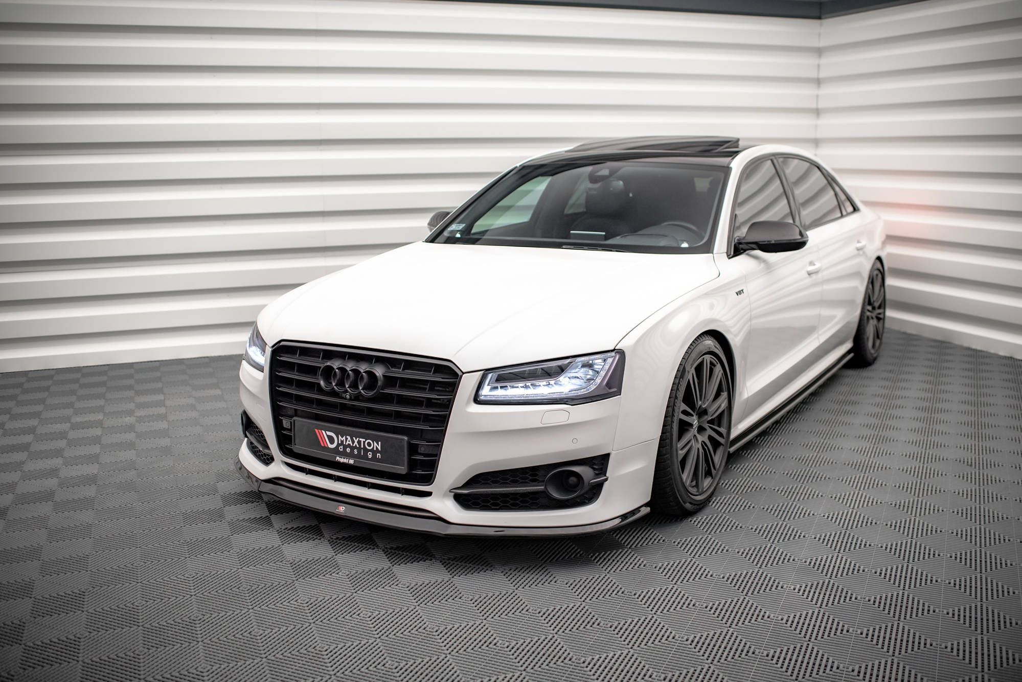 Street+ Spoilerlippe Front Ansatz V.2 passend für Audi S8 D4 FL schwarz Hochglanz