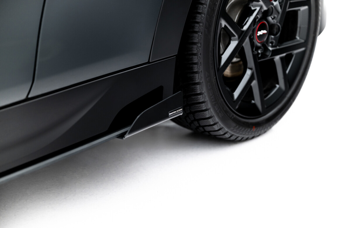 Street Pro Seitenschweller Ansatz (Paar) + Flaps passend für Mini Cooper John Cooper Works F65 schwarz Hochglanz