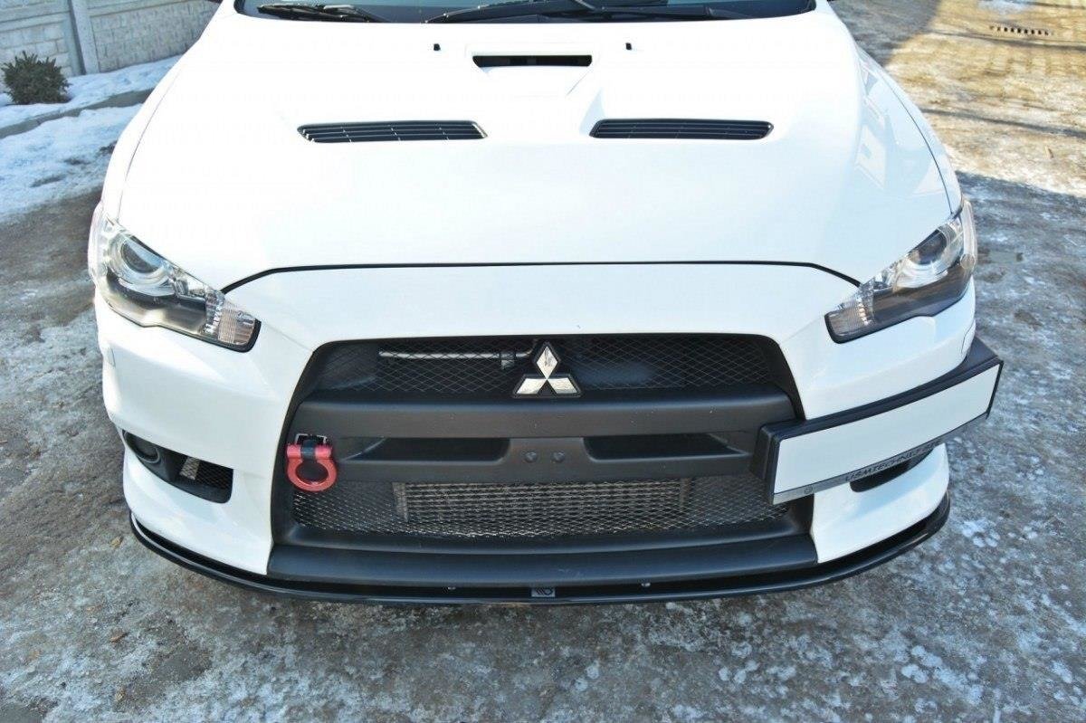 Street+ Spoilerlippe Front Ansatz V.2 passend für Mitsubishi Lancer Evo X schwarz matt
